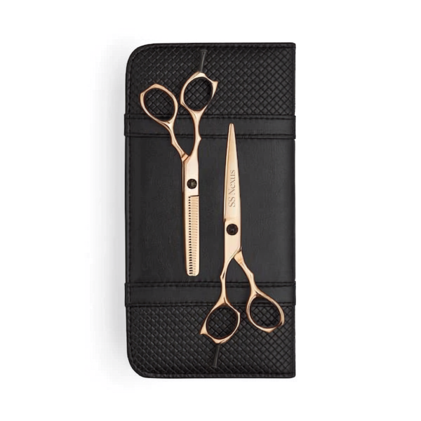 SS Nexus Left-Handed Rose Gold Professional Cutting Scissor combo