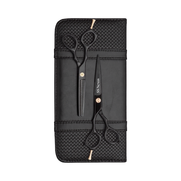 SS Nexus Left-Handed Matte Black Professional Cutting Scissor combo